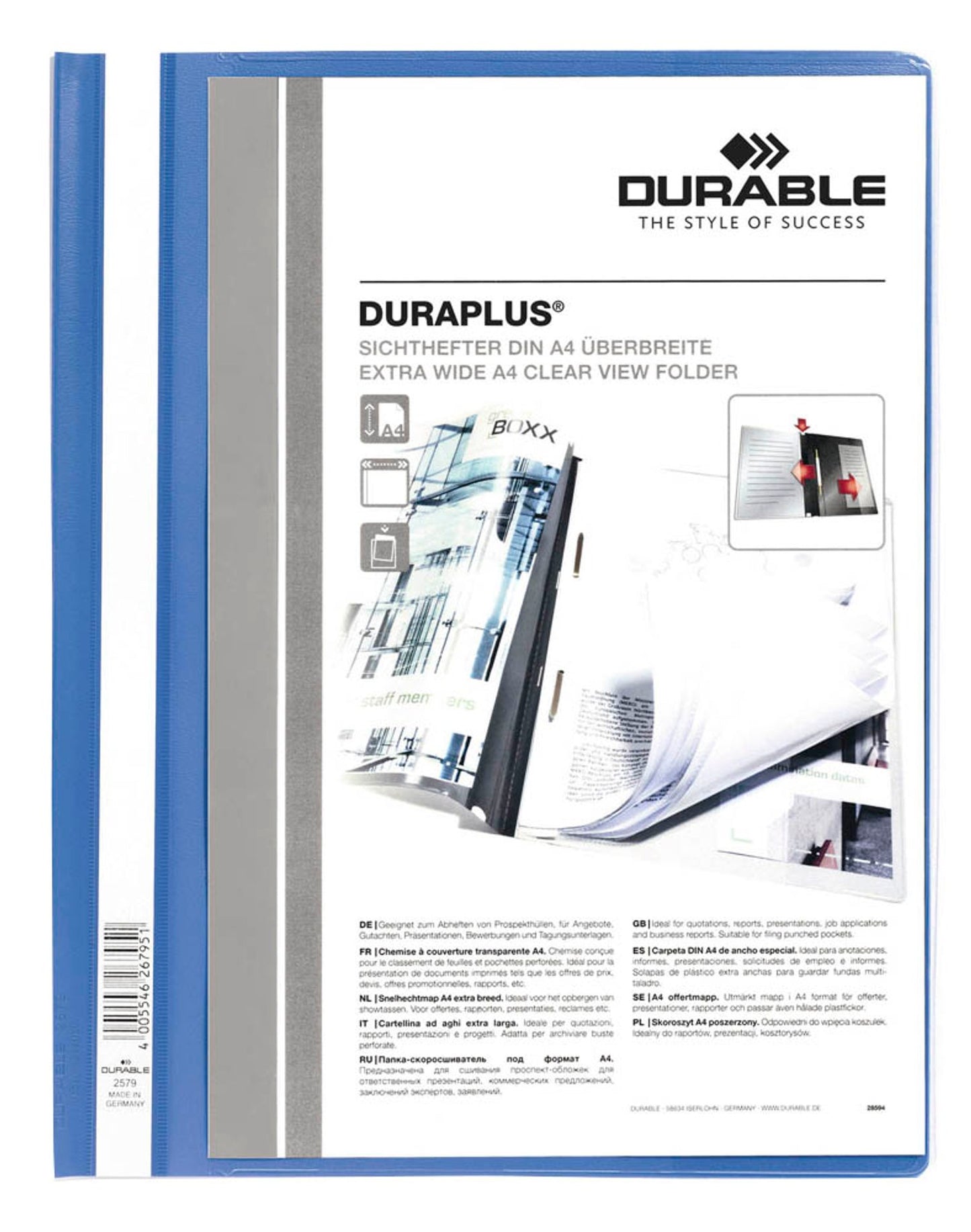 25 DURABLE Präsentationshefter DURAPLUS DIN A4 überbreit