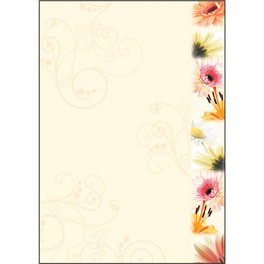 SIGEL Motivpapier Flowerstyle Motiv DIN A4 90 g/qm | DP788 | 1 Pack = 50 Blatt