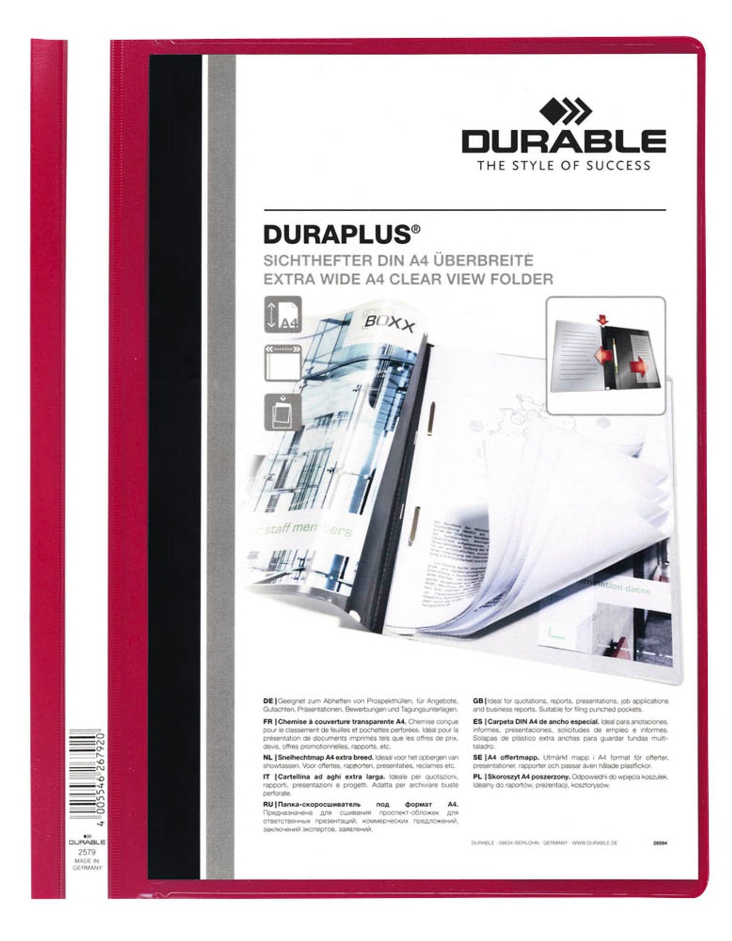 25 DURABLE Präsentationshefter DURAPLUS DIN A4 überbreit