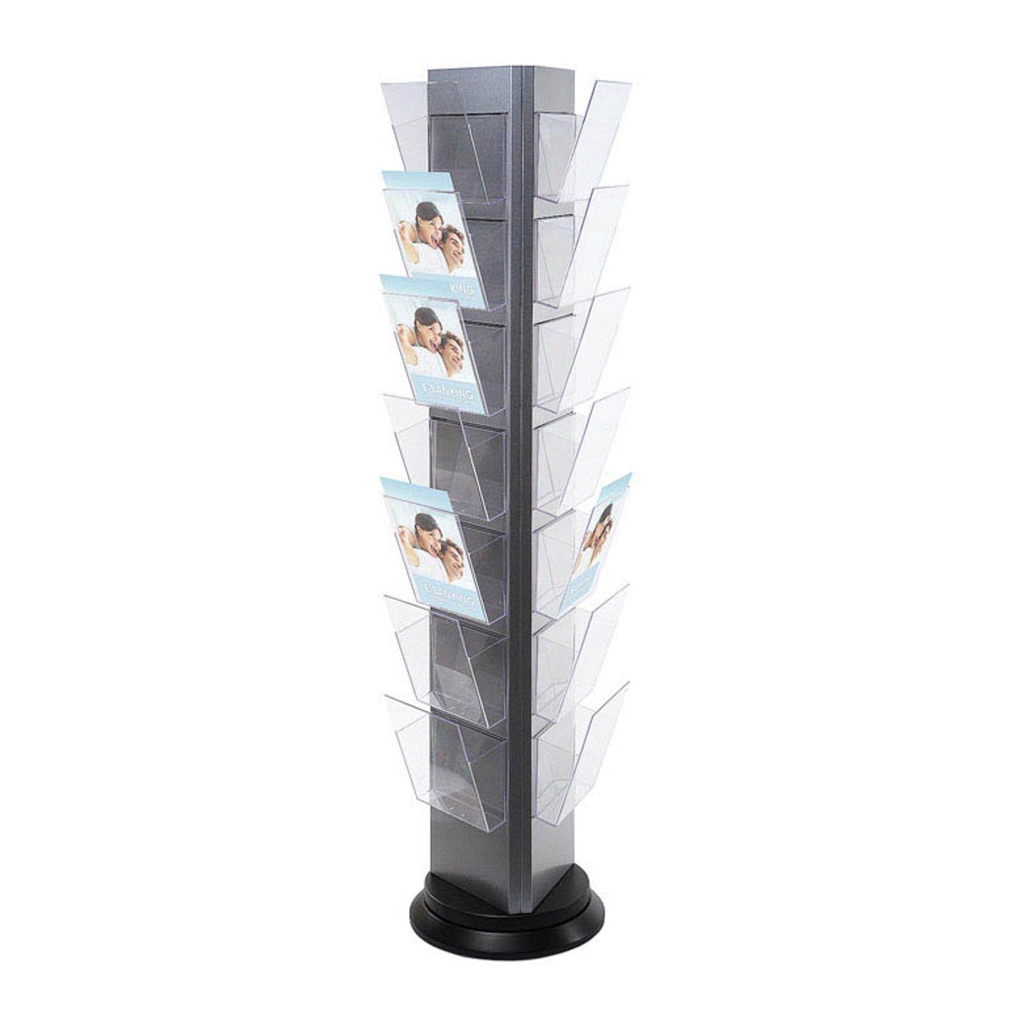 Showdown® Displays Prospektständer drehbar silber DIN A4 | TRYS21