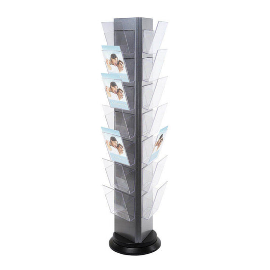 Showdown® Displays Prospektständer drehbar silber DIN A4 | TRYS21