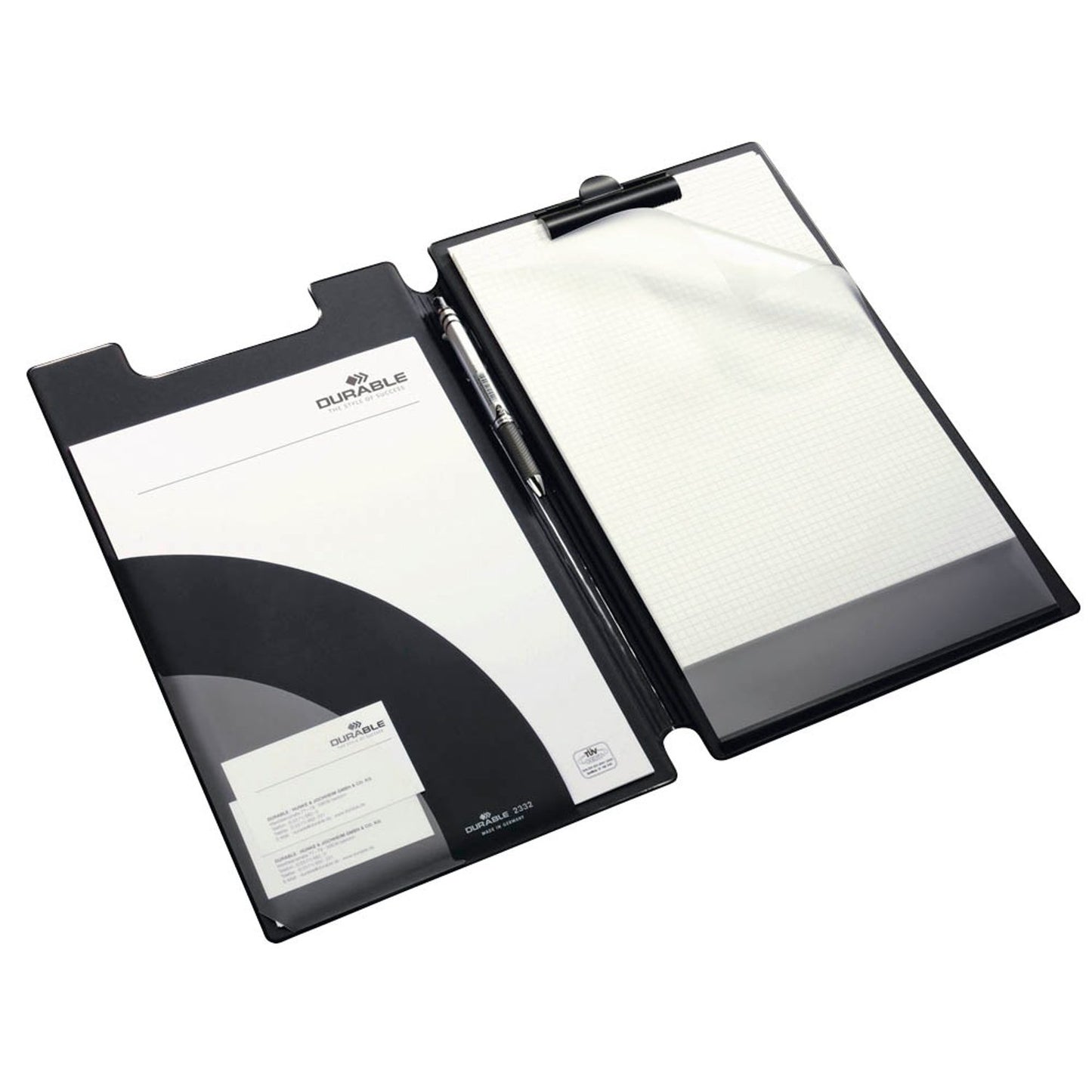 DURABLE Klemmbrettmappe Spezial-Blockmappe DIN A4+ DIN A4 schwarz Karton | 233201