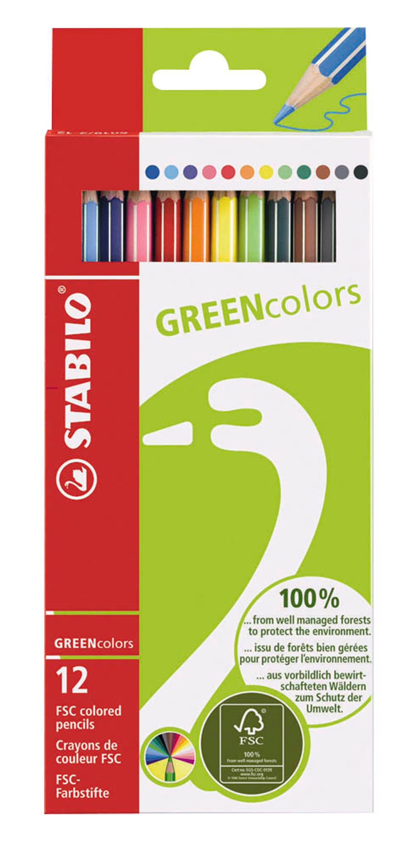 STABILO GREENcolors Buntstifte farbsortiert, St.
