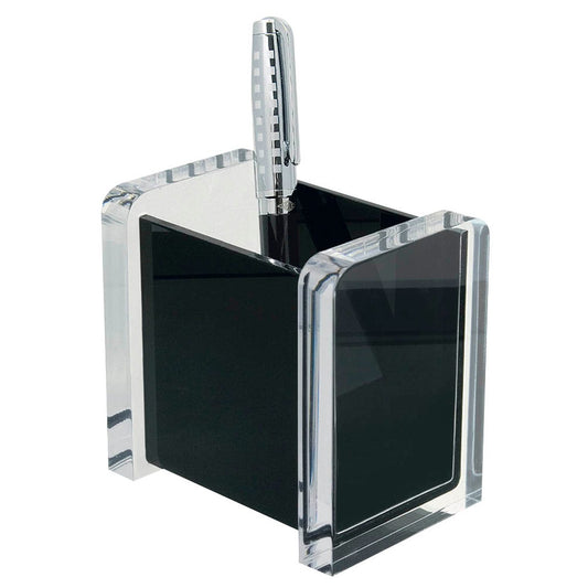WEDO Stiftehalter Acryl Exklusiv glasklar/schwarz Acryl 9,4 x 6,5 x 9,4 cm | 60 4001