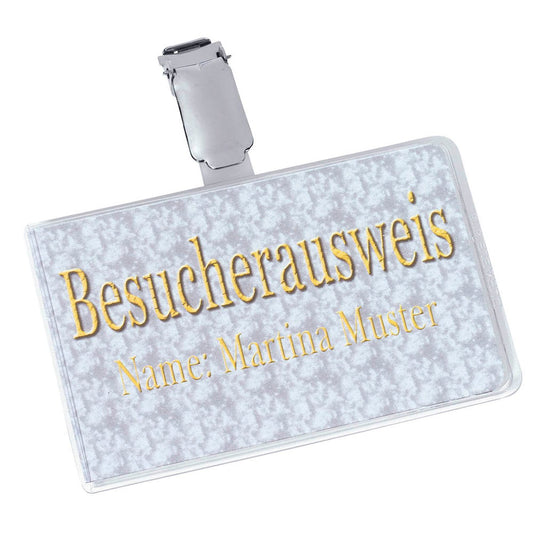DURABLE Namensschilder mit Clip 9,0 x 5,4 cm | 811319 | 1 Pack = 25 St.