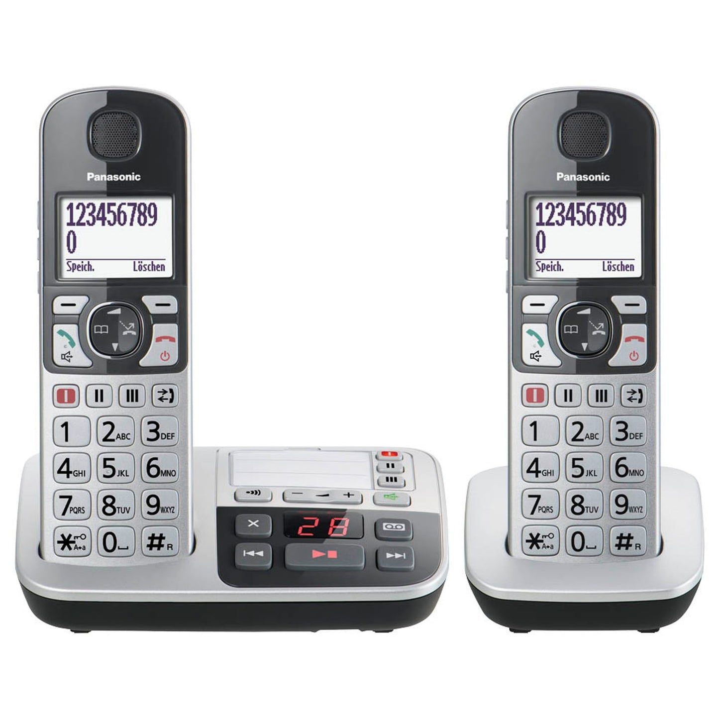 Panasonic Schnurloses Telefon mit Anrufbeantworter silber | KX-TGE522GS