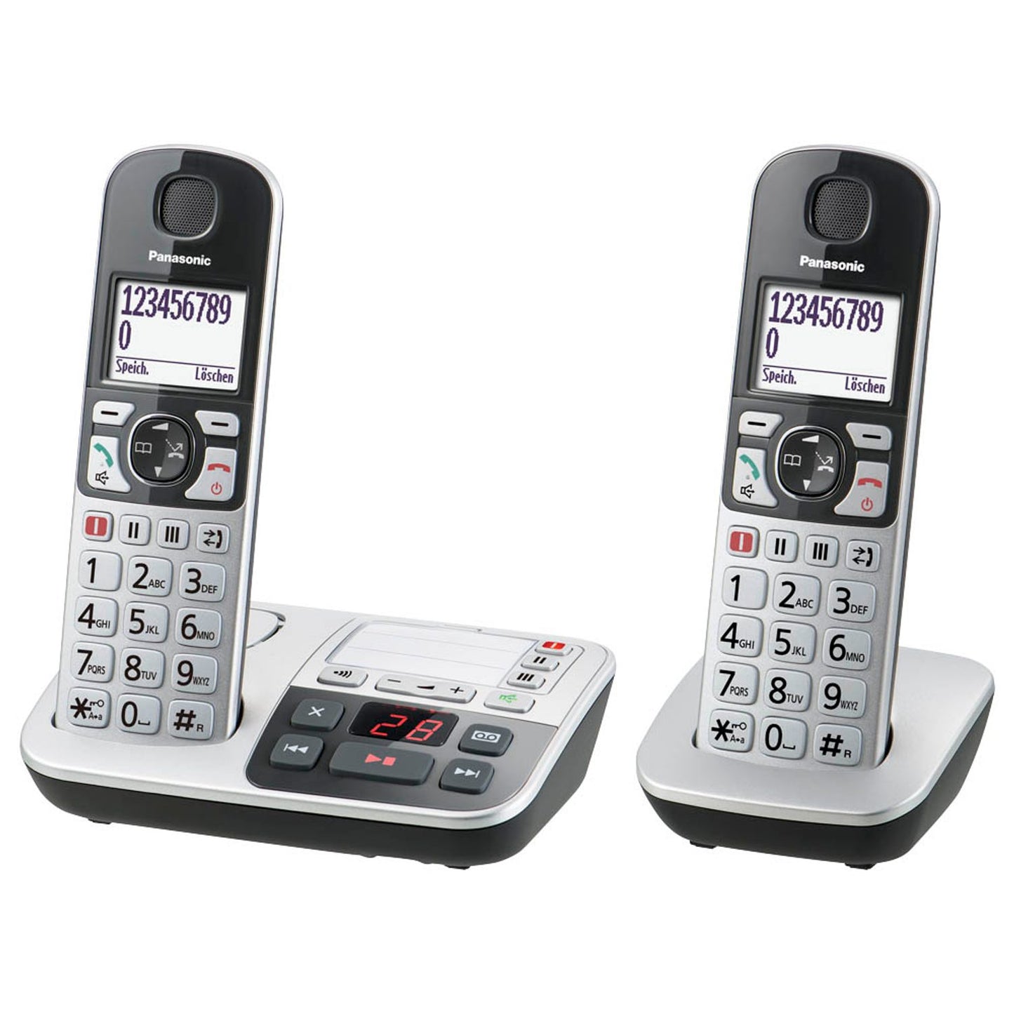 Panasonic Schnurloses Telefon mit Anrufbeantworter silber | KX-TGE522GS