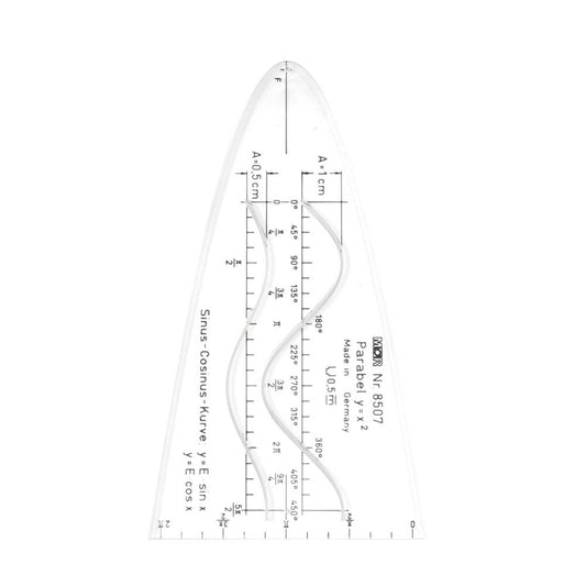 M + R Parabelschablone transparent | 85070200