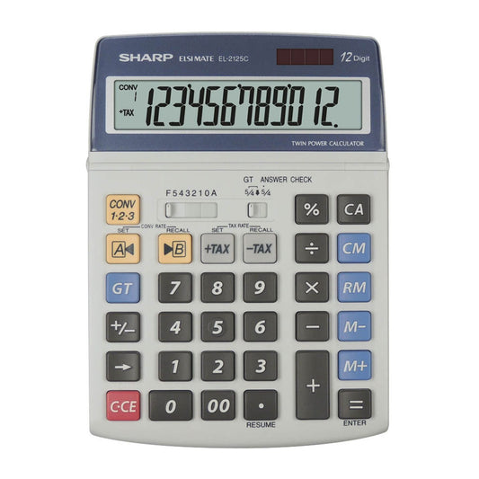 SHARP EL-2125C Tischrechner grau/blau | SH-EL2125C