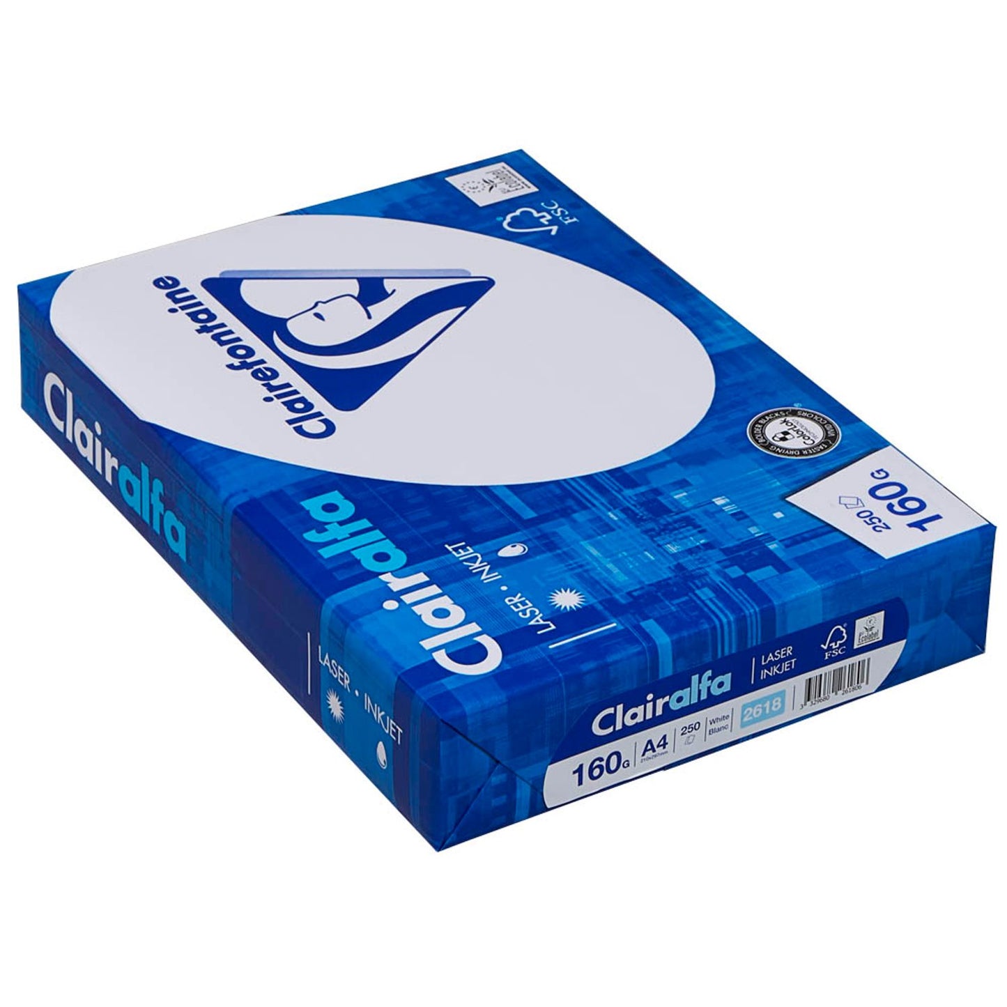 Clairefontaine Kopierpapier Clairalfa DIN A4 160 g/qm | 2618C | 1 Pack = 250 Blatt