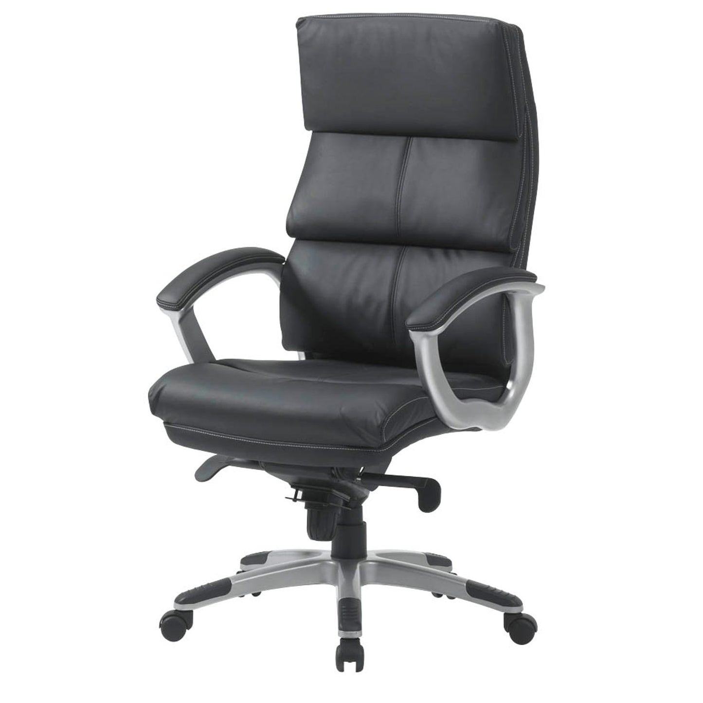 neutral XXL Chefsessel, Kunstleder schwarz, Gestell silber | BT-0066-1