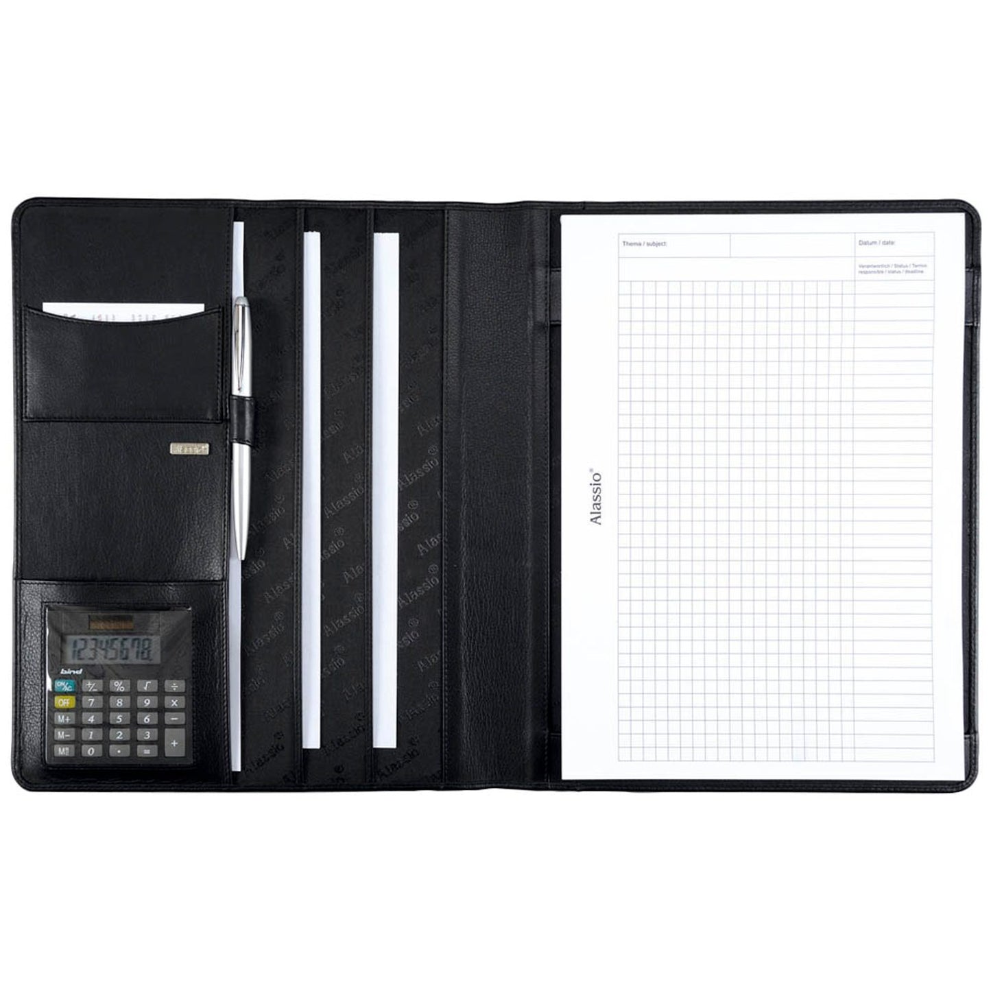 Alassio Konferenzmappe CREMONA I Leder DIN A4 schwarz | 43006-1