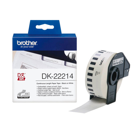 brother Endlospapierrolle für Etikettendrucker weiß 12,0 mm x 30,48 m | DK-22214