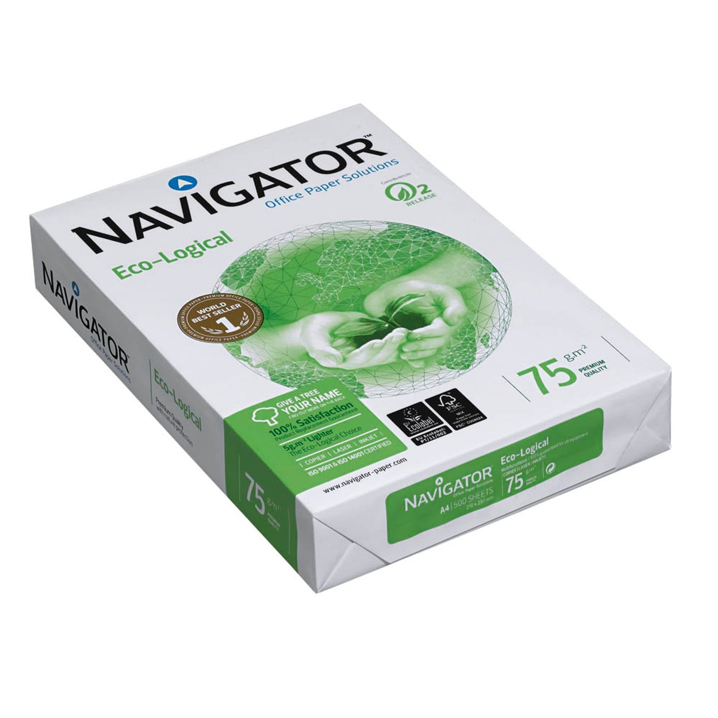 NAVIGATOR Kopierpapier Eco-Logical DIN A4 75 g/qm | 82467A75LAS | 1 Pack = 500 Blatt