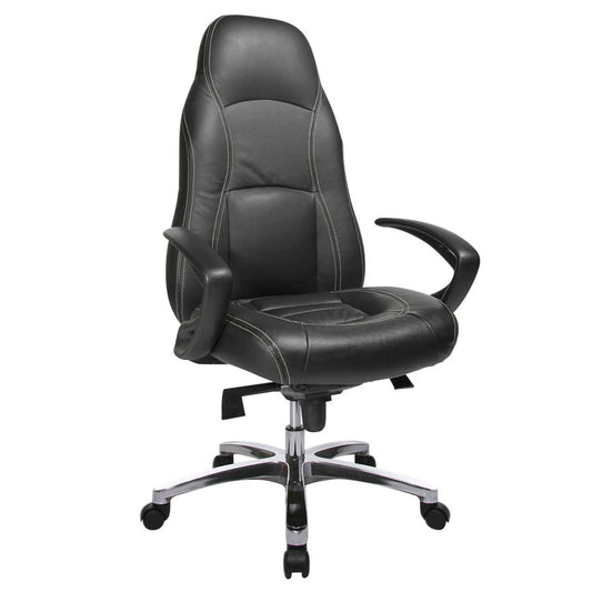 Topstar Chefsessel RS1, Leder schwarz, Gestell alu | RS90F AD0
