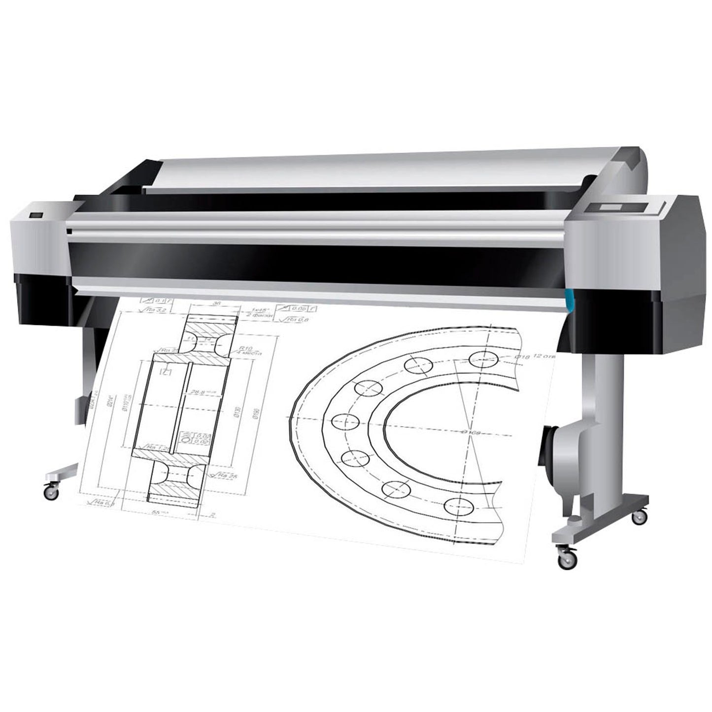 dots Plotterpapier CAD Color 90 g/qm 1067,0 mm x 50,0 m | CAD COLOR 1067X50 90G | 1 Pack = 3 Rollen