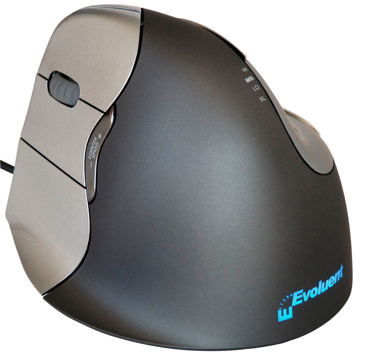 Evoluent Vertical Mouse 4 Maus ergonomisch kabelgebunden grau, anthrazit