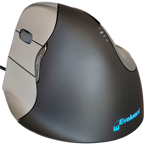 Evoluent Vertical Mouse 4 Maus ergonomisch kabelgebunden grau, anthrazit