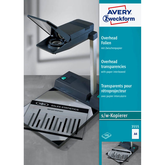 AVERY Zweckform Kopierfolien klar | 3555 | 1 Pack = 100 St.