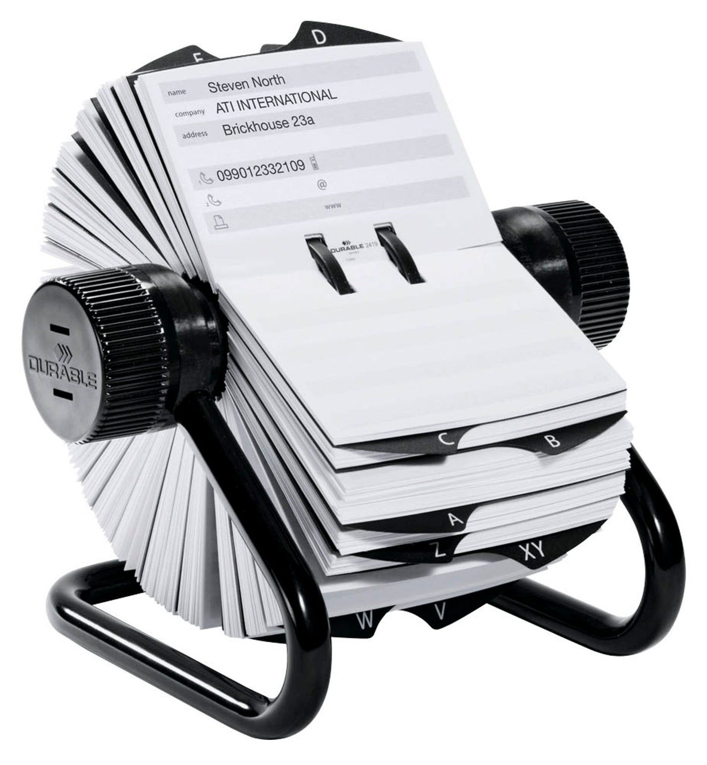 DURABLE Telefon-/Adress-Rollkartei Telindex, für 500 Adress,- Telefonkarten