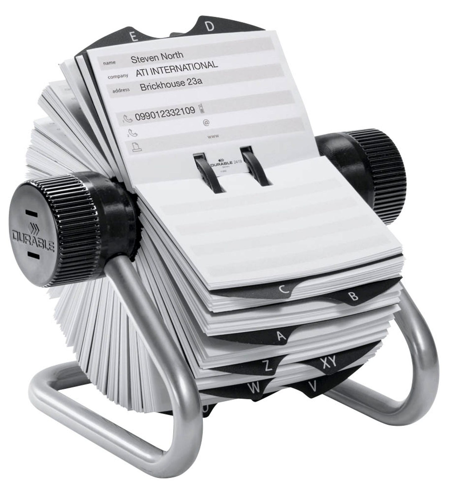 DURABLE Telefon-/Adress-Rollkartei Telindex, für 500 Adress,- Telefonkarten