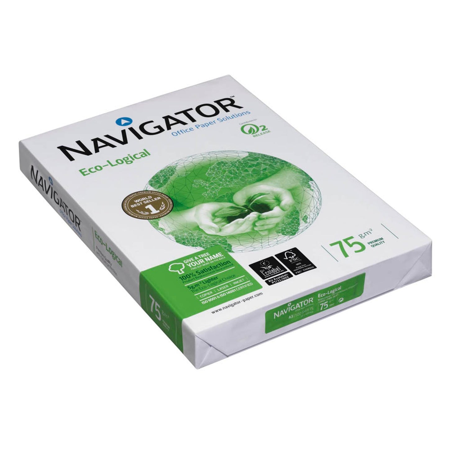 NAVIGATOR Kopierpapier Eco-Logical DIN A3 75 g/qm | 82467B75LAAB | 1 Pack = 500 Blatt