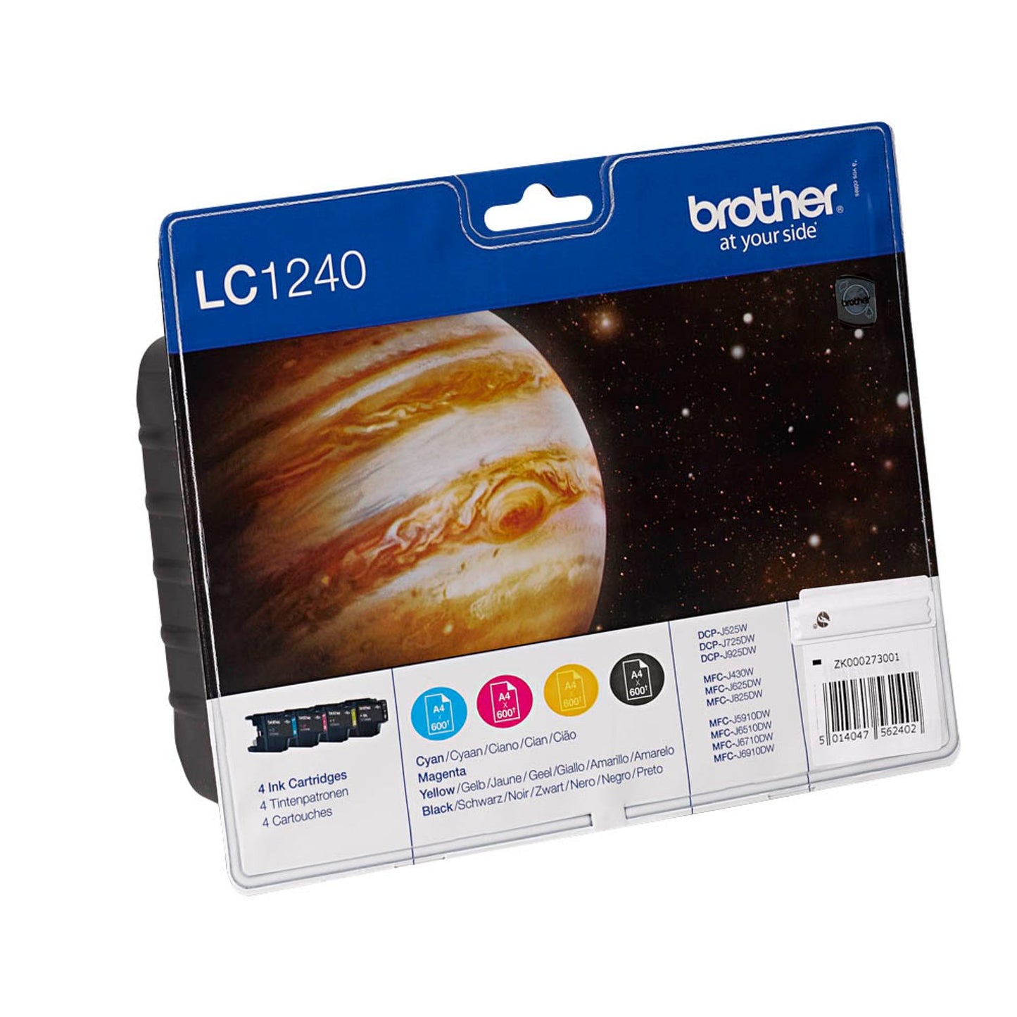 brother LC-1240BK/C/M/Y schwarz, cyan, magenta, gelb Druckerpatronen, 4er-Set | LC1240VALBP | 1 Pack = 4 St.