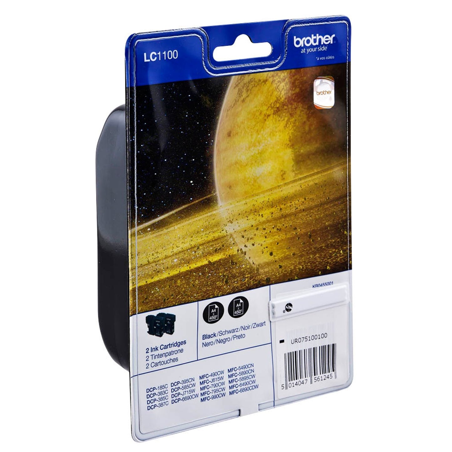 brother LC-1100BK schwarz Druckerpatronen, 2er-Set | LC1100BKBP2 | 1 Pack = 2 St.