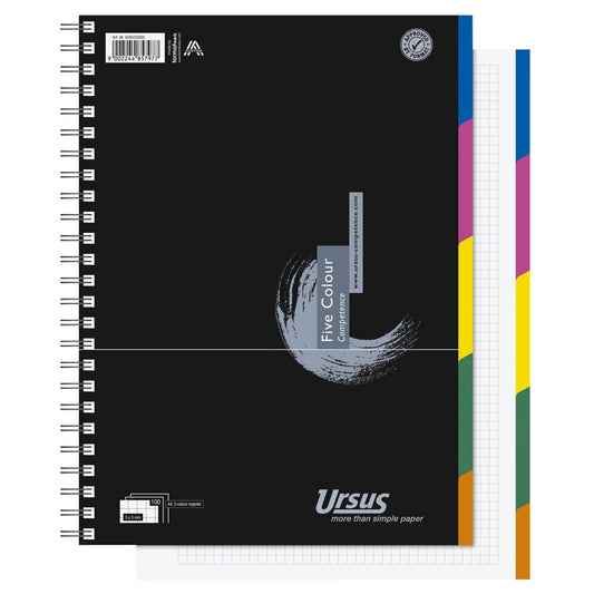 Ursus Collegeblöcke Competence kariert DIN A4 Rand rundum | 608555000 | 1 Pack = 3 Blöcke