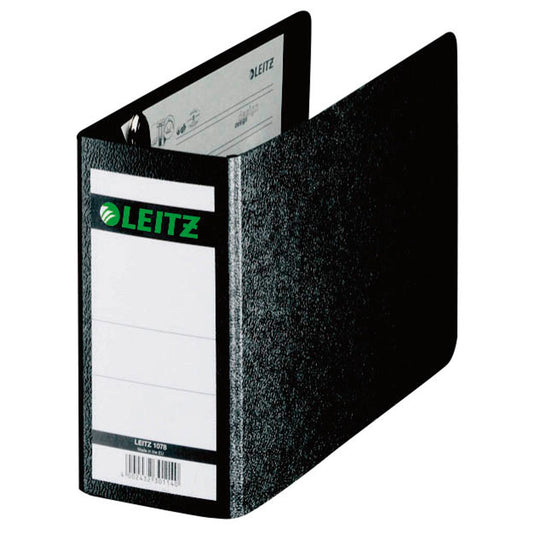 LEITZ 1078 Ordner schwarz marmoriert Karton 7,8 cm DIN A6 quer | 10780000