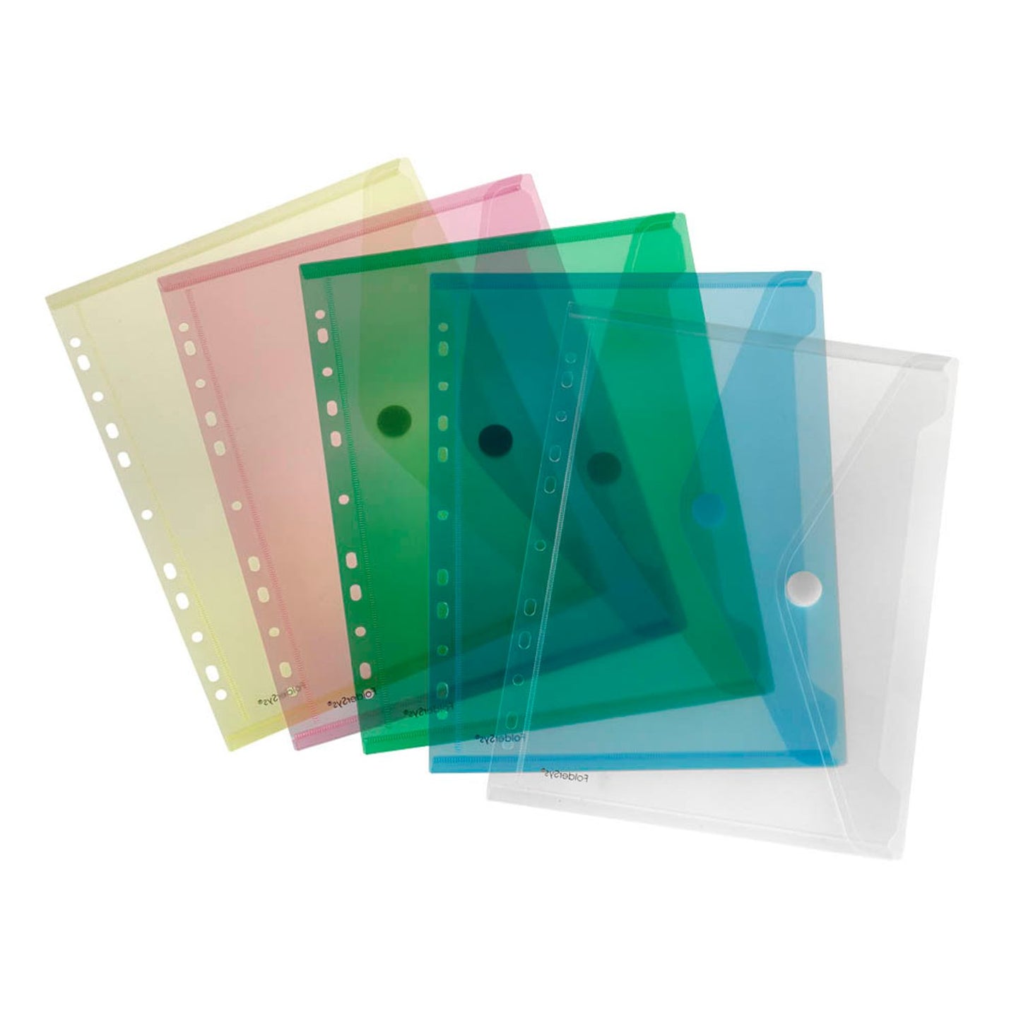 FolderSys Dokumententaschen DIN A4 farbsortiert genarbt 0,20 mm | 40106-94 | 1 Pack = 10 St.