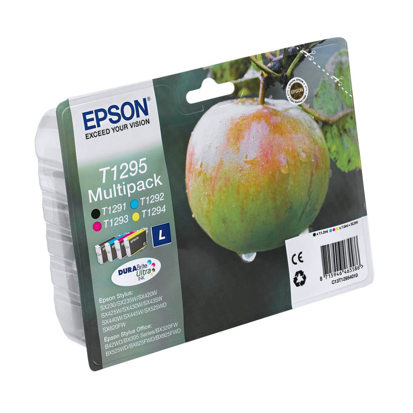 EPSON T1295L schwarz, cyan, magenta, gelb Druckerpatronen, 4er-Set | C13T12954012 | 1 Pack = 4 St.