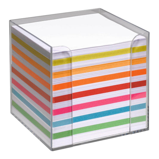folia Zettelbox transparent inkl. 700 Notizzettel farbig sortiert | 9903