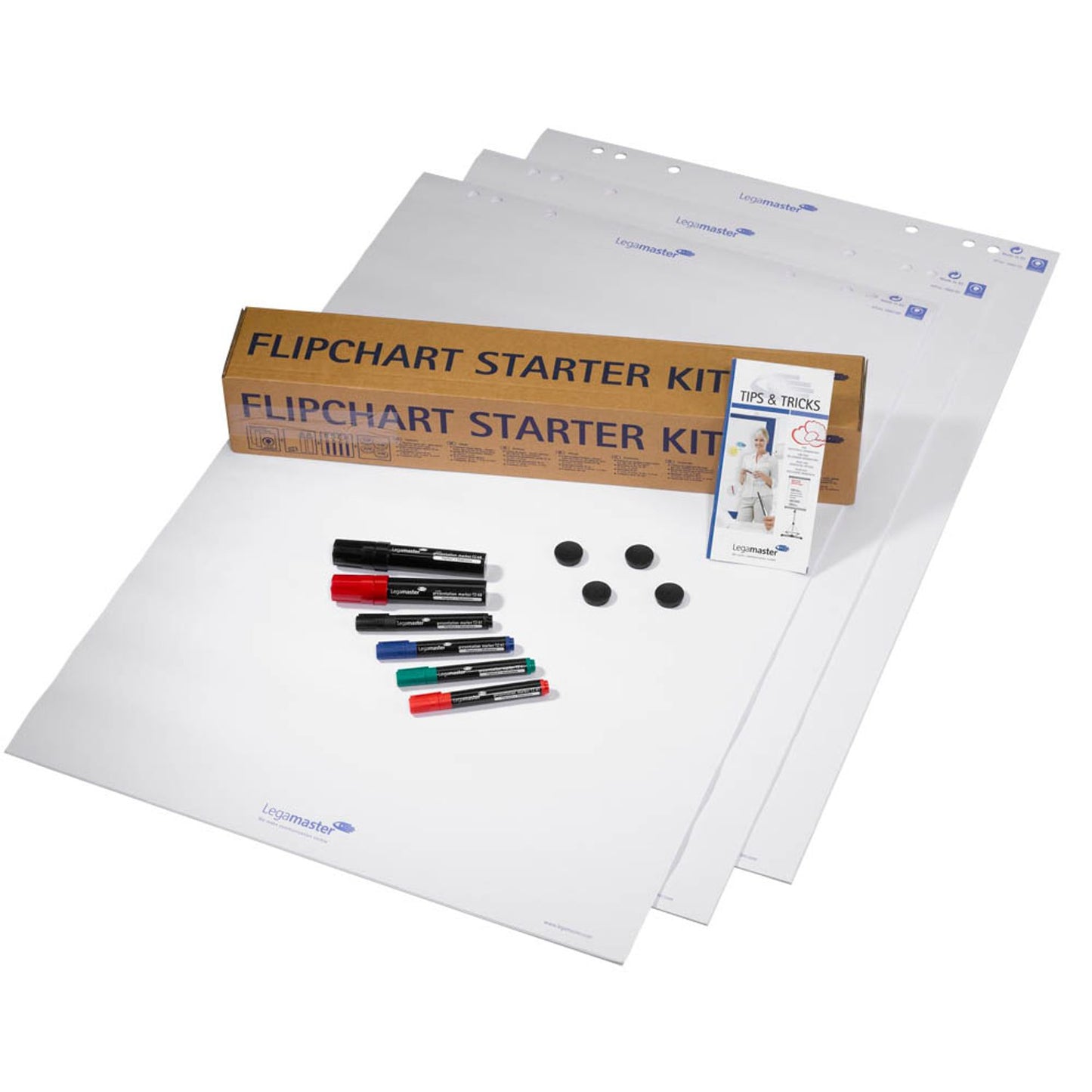 Legamaster Flipchart Zubehör-Set STARTER Kit blanko 65,0 x 98,0 cm | 7-124900