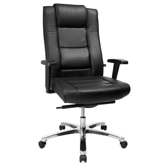 Topstar Chefsessel Sitness Director 10, Leder schwarz, Gestell alu | SK739T A80