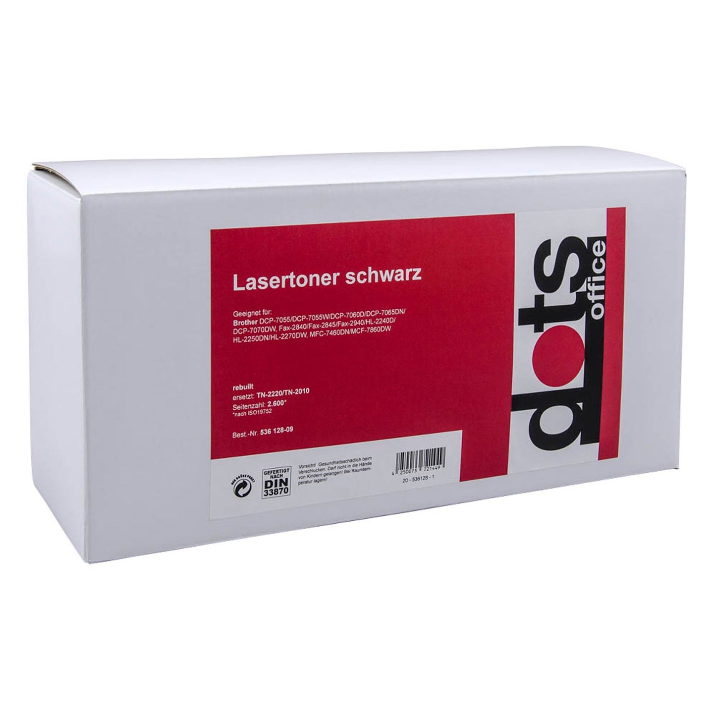 dots schwarz Toner kompatibel zu brother TN-2220/TN-2010/TN-2210 | 1257,3000-DOTS