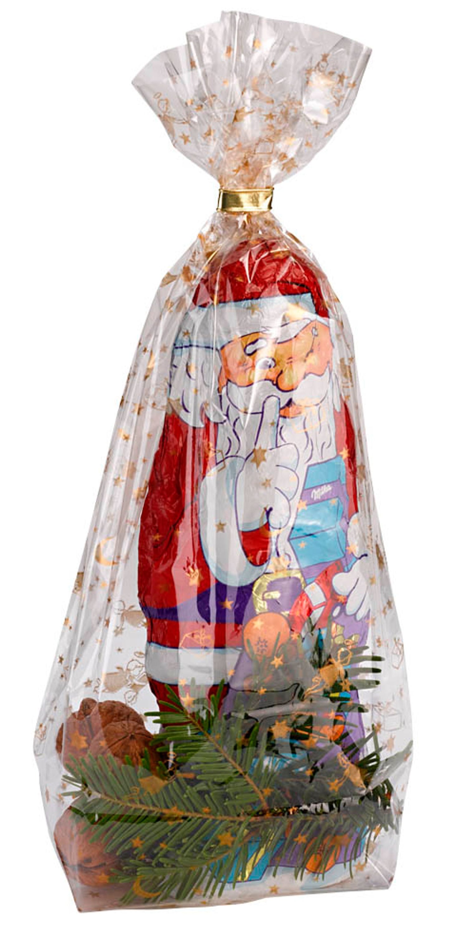folia Zellglas-Bodenbeutel Mond und Sterne gold 10 St.