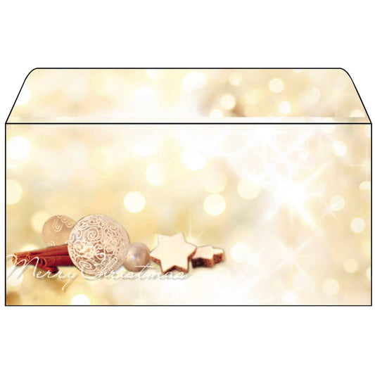 SIGEL Weihnachtsbriefumschläge Zimtsterne DIN lang ohne Fenster | DU221 | 1 Pack = 25 St.