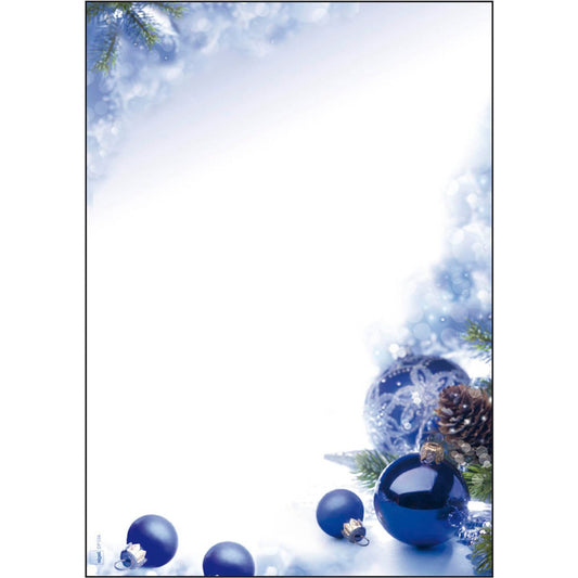 SIGEL Weihnachtsbriefpapier Blue Harmony Motiv DIN A4 90 g/qm | DP034 | 1 Pack = 100 Blatt