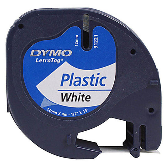 DYMO Schriftband LetraTag 91221 , 12 mm schwarz auf weiß | S0721660