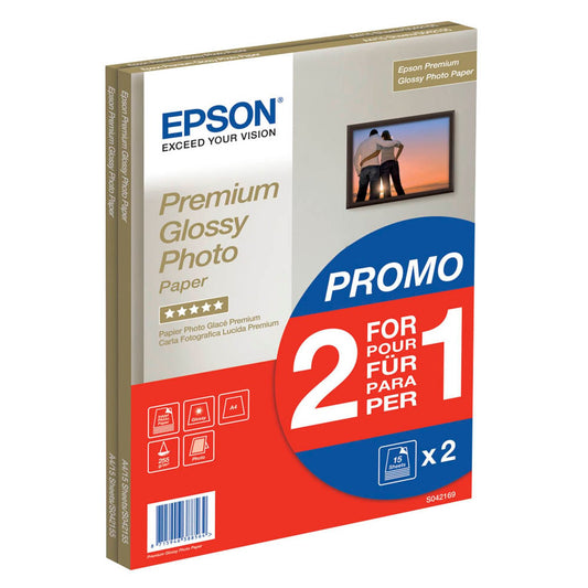 EPSON Fotopapier S042169 DIN A4 glänzend 255 g/qm 2x | C13S042169 | 1 Pack = 2x 15 Blatt