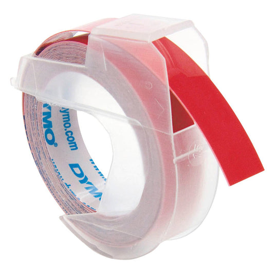DYMO Prägeband 3D 12742 , 9 mm weiß auf rot | 520102