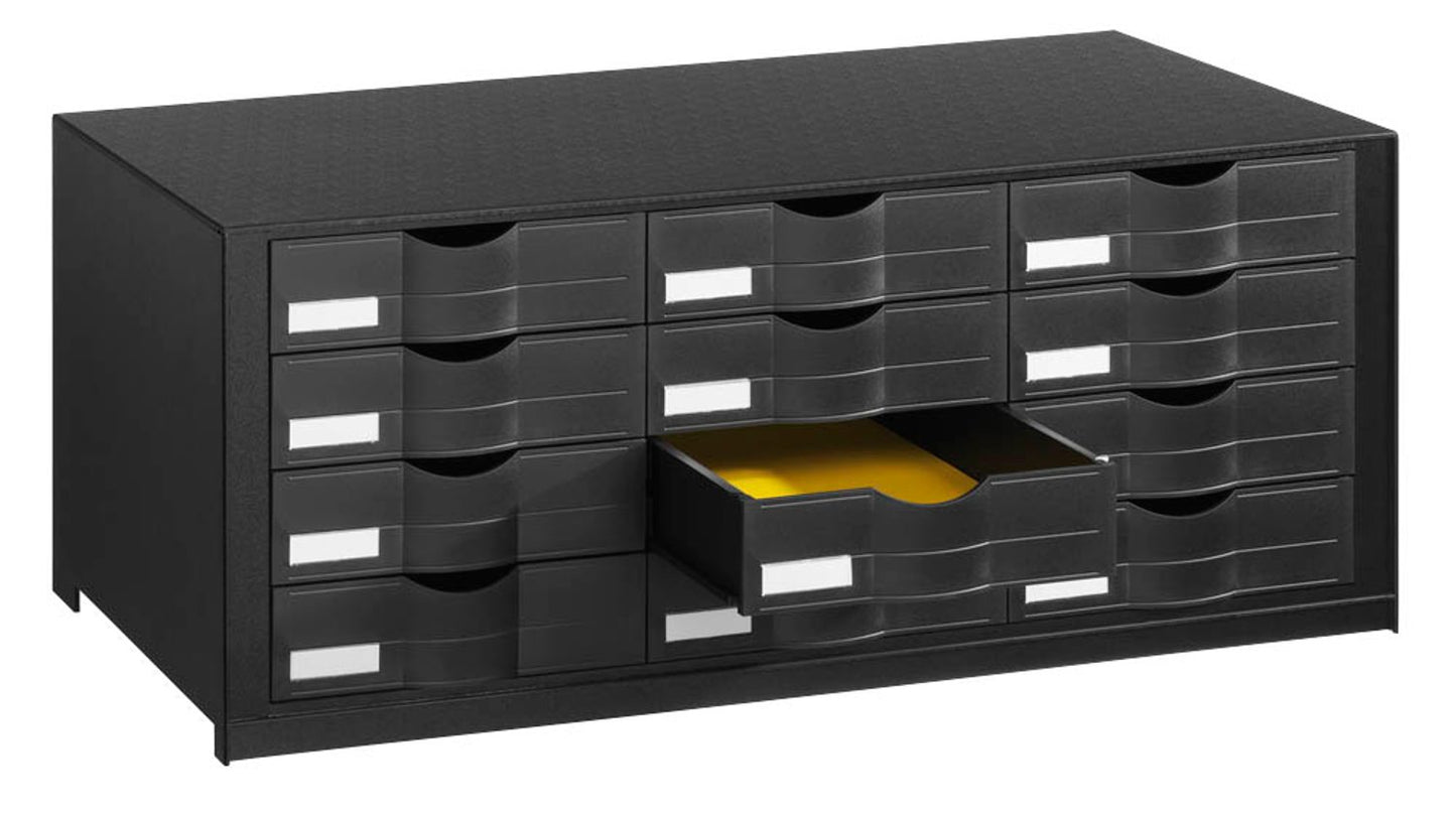 PAPERFLOW Schubladenbox , DIN A4 mit 12 Schubladen