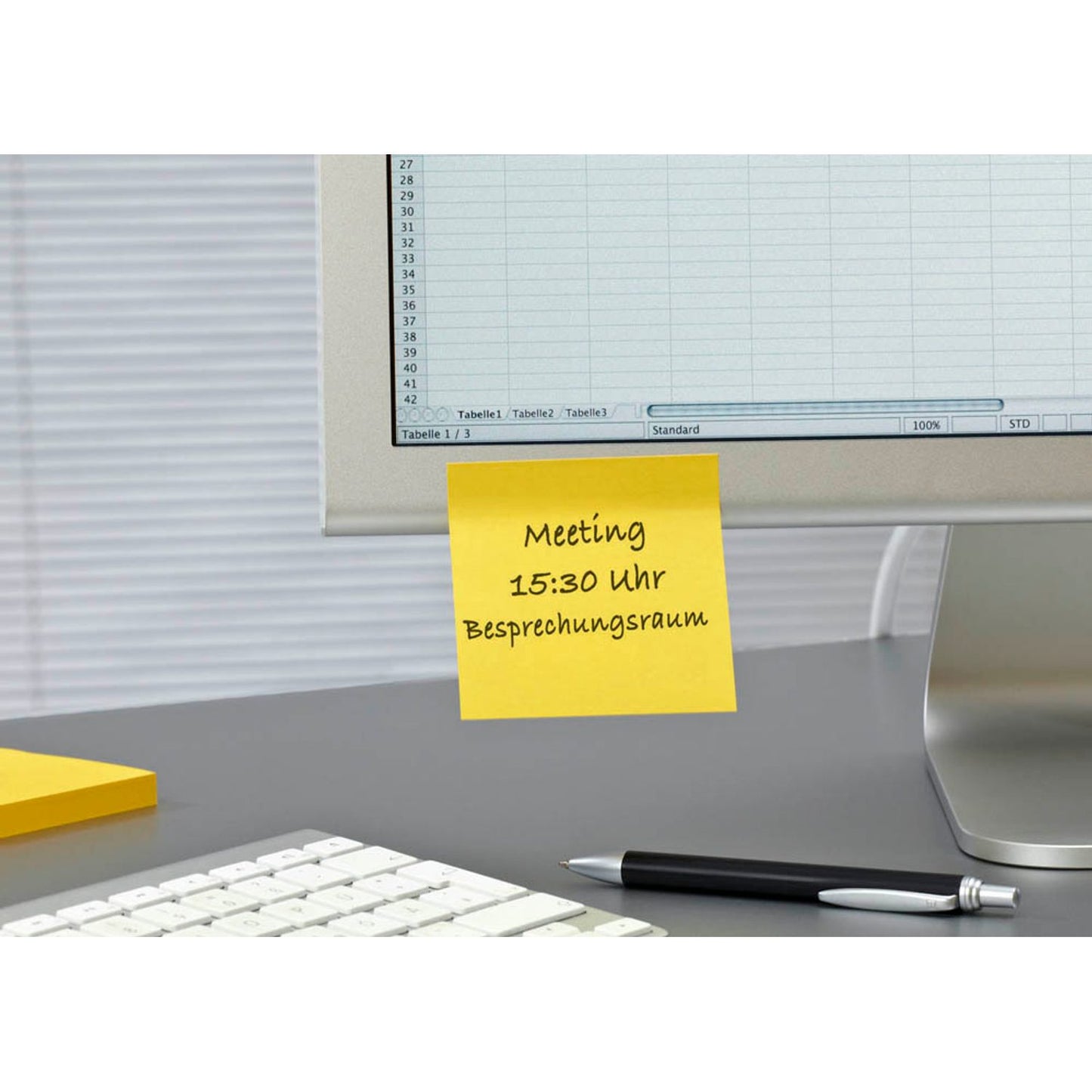 Post-it® Super Sticky Haftnotizen extrastark 654-S gelb, 12 Blöcke | 654-S12 | 1 Pack = 12 Blöcke