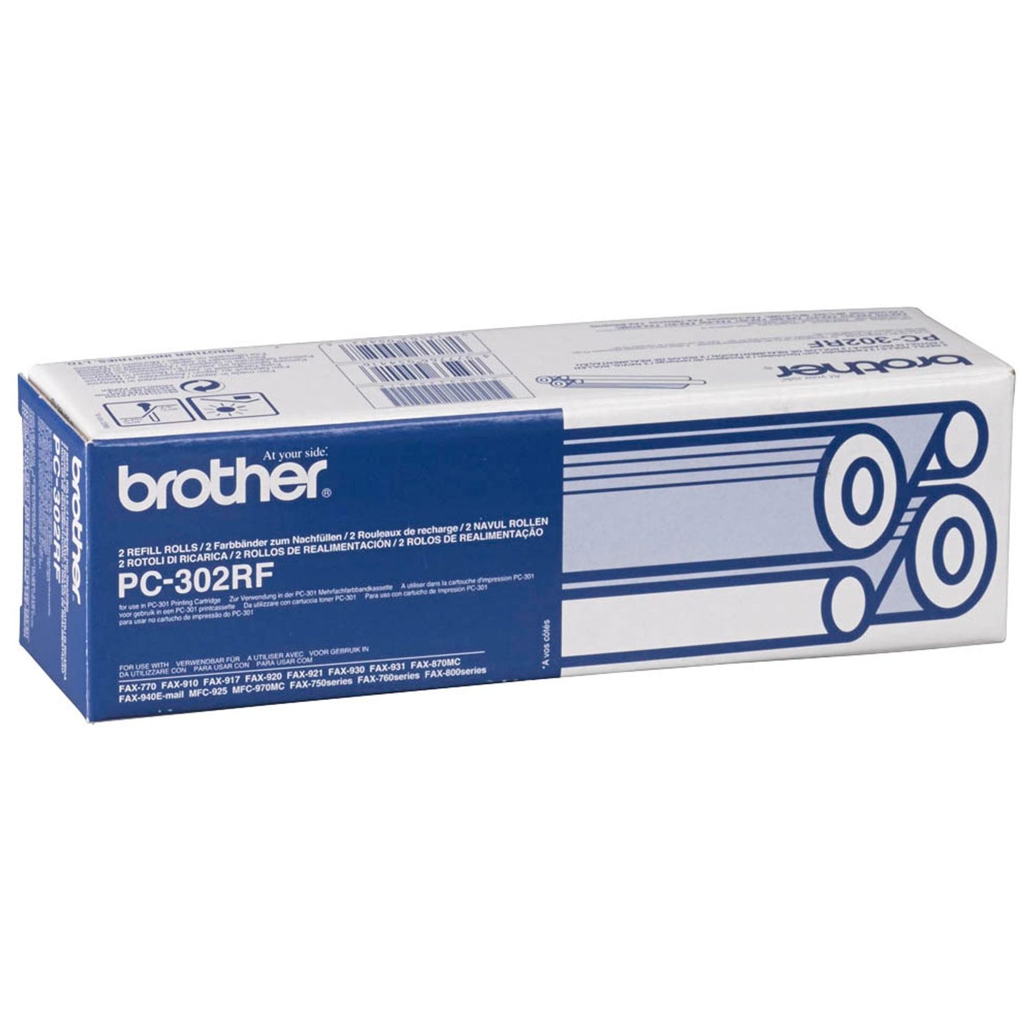 brother PC-302RF schwarz Thermo-Druckfolien | PC302RF | 1 Pack = 2 Rollen