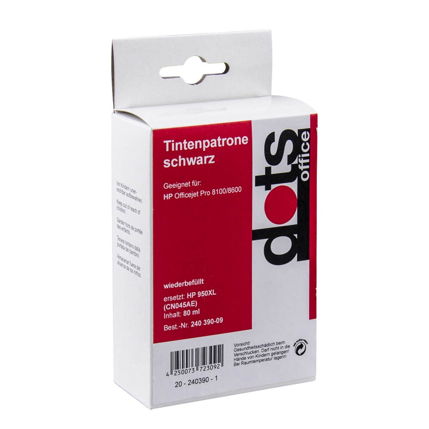dots schwarz Druckerpatrone kompatibel zu HP 950XL (CN045AE) | 1722,4001-DOTS