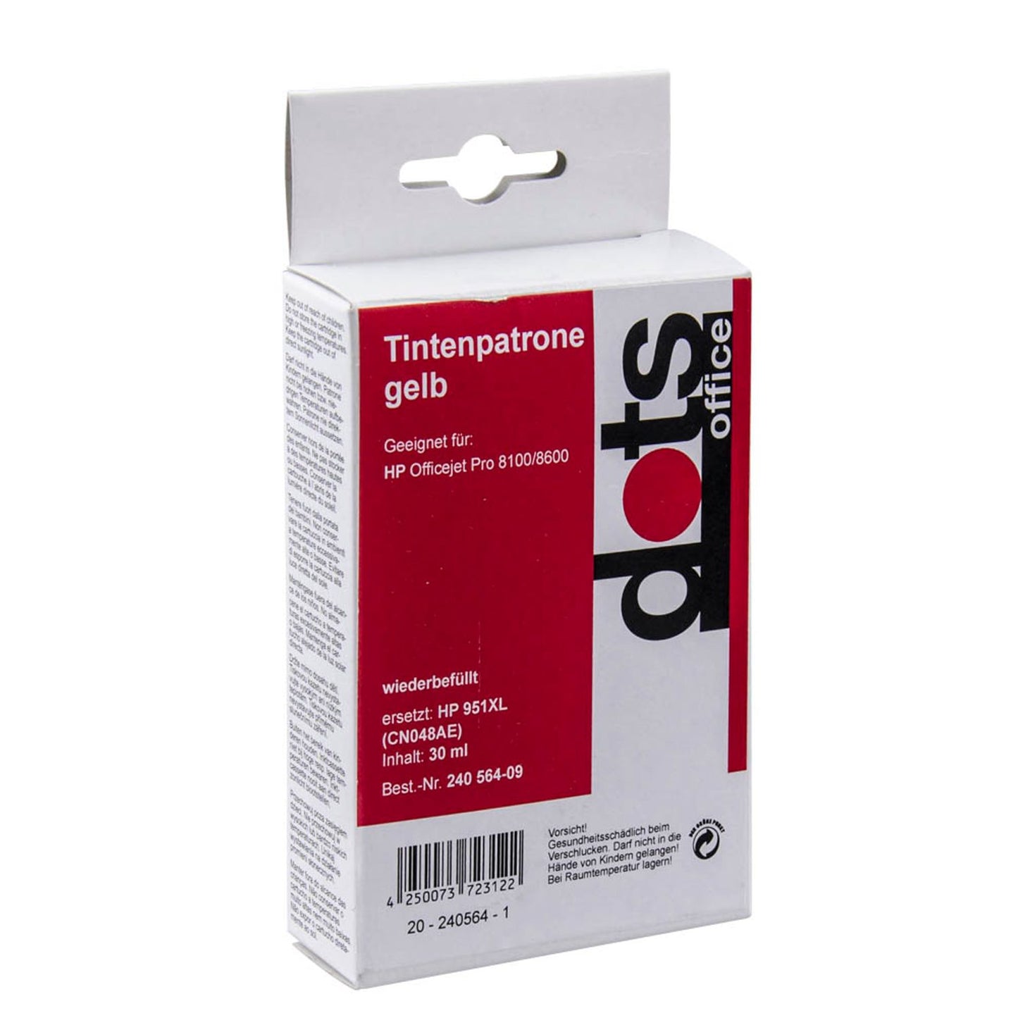 dots gelb Druckerpatrone kompatibel zu HP 951XL (CN048AE) | 1723,4009-DOTS
