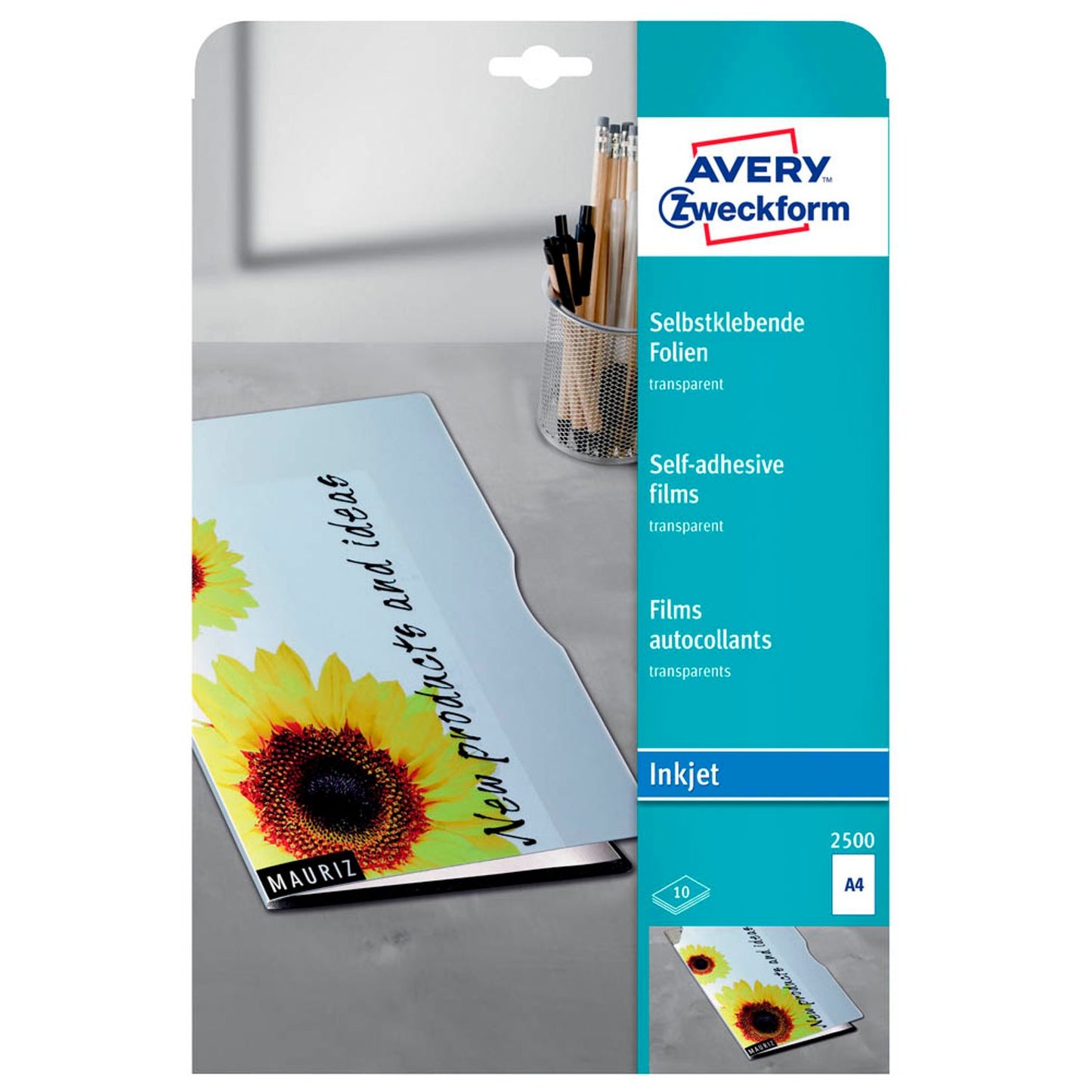 AVERY Zweckform InkJetfolien klar | 2500 | 1 Pack = 10 St.
