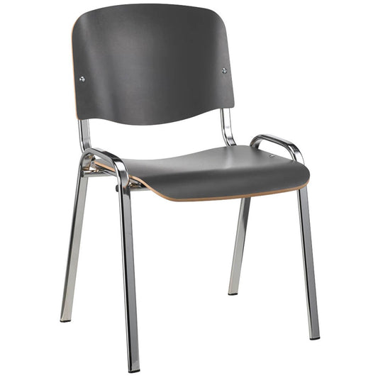Nowy Styl Besucherstühle Iso Wood anthrazit Holz | ISO WOOD U963 CR CHROME | 1 Pack = 4 St.
