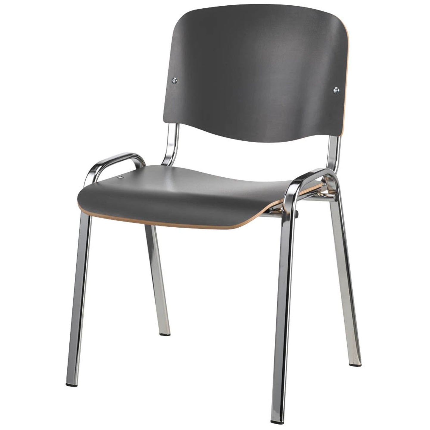 Nowy Styl Besucherstühle Iso Wood anthrazit Holz | ISO WOOD U963 CR CHROME | 1 Pack = 4 St.
